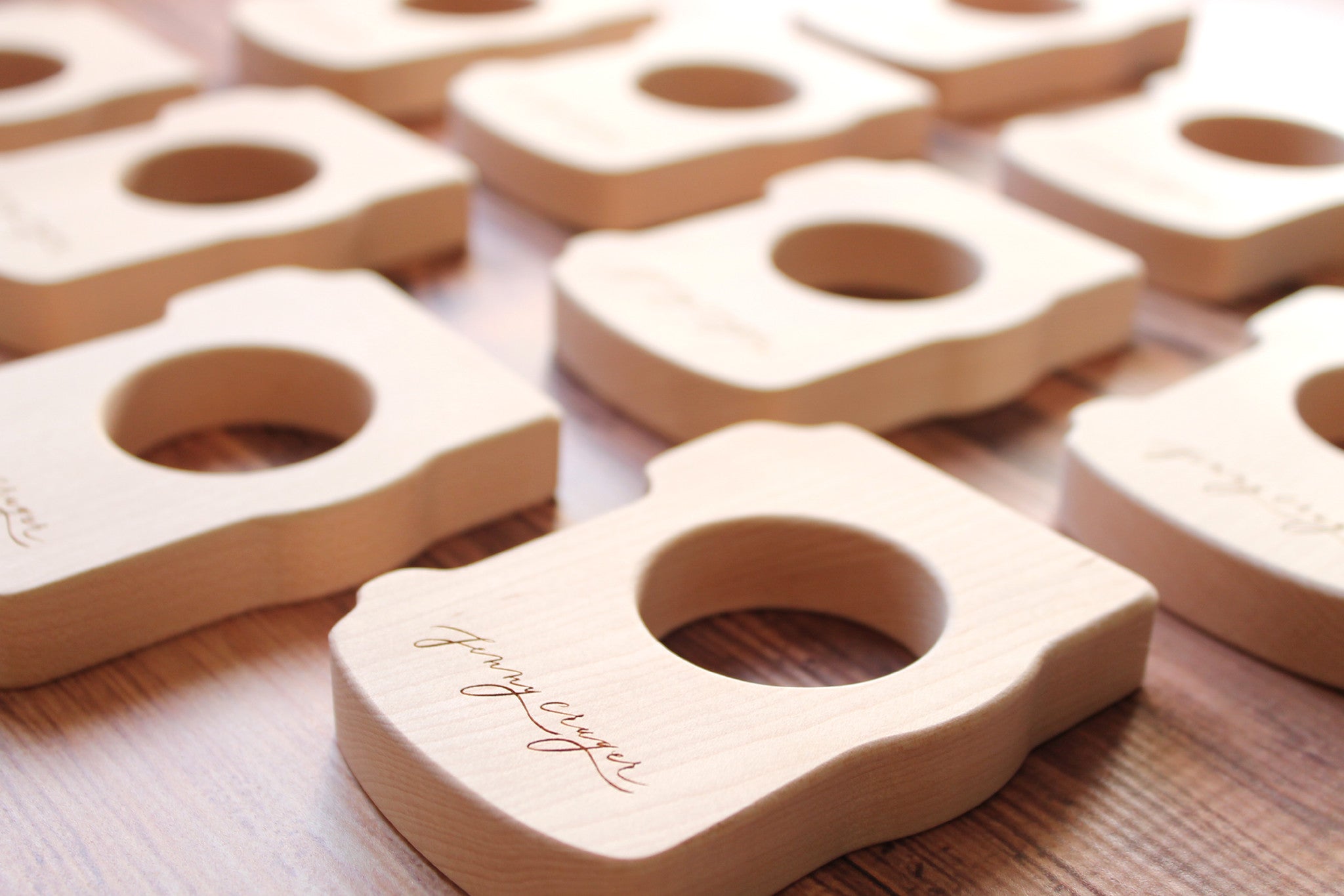 wooden camera teether