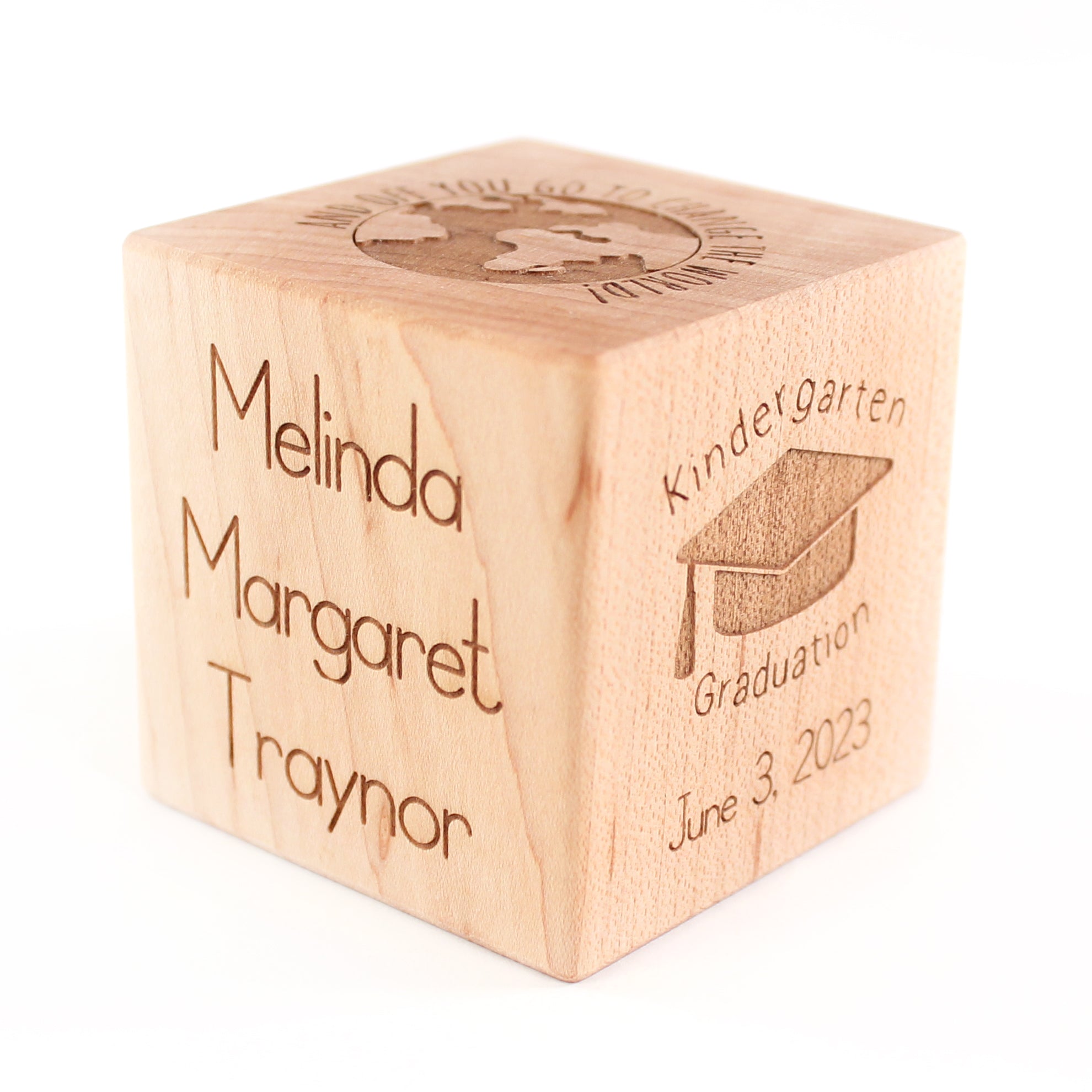 Personalized Wooden Baby Block - 3” Square - Handmade - Made to