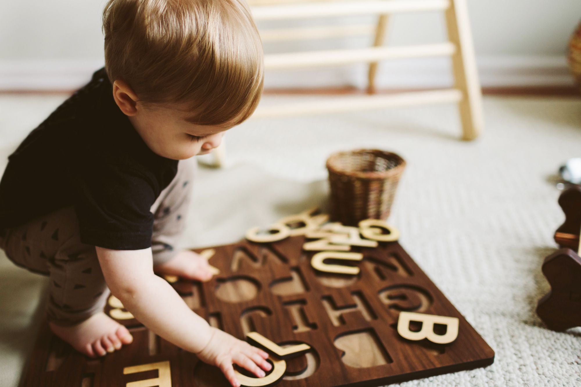 Wooden Alphabet Puzzle Smiling Tree Toys 