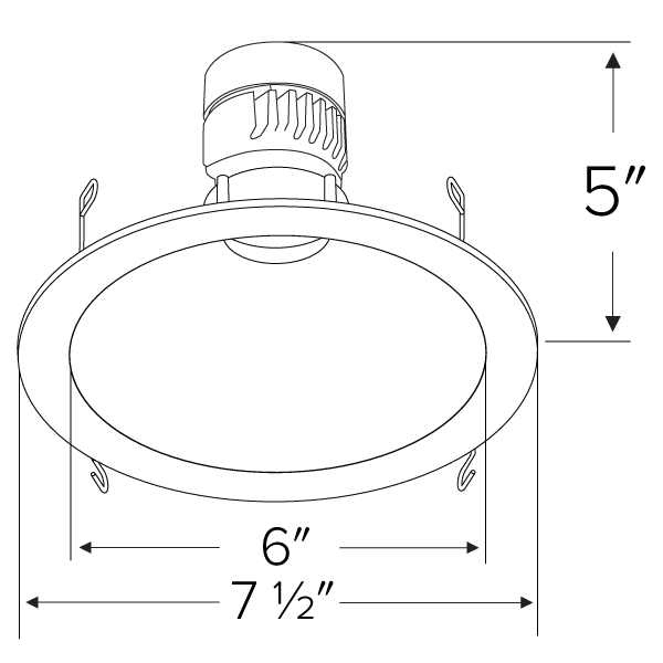 Elco - 6″ Pex Round Reflector Trim for Koto Module Specs