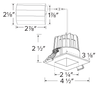 Elco - 2″ LED Square Reflector Specs