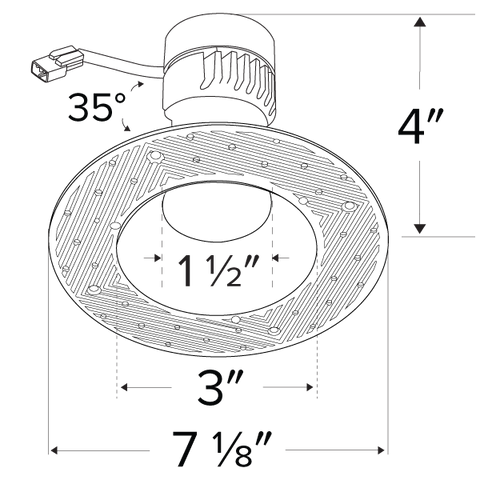 Elco - Pex 3″ Trimless Smooth Reflector Trim