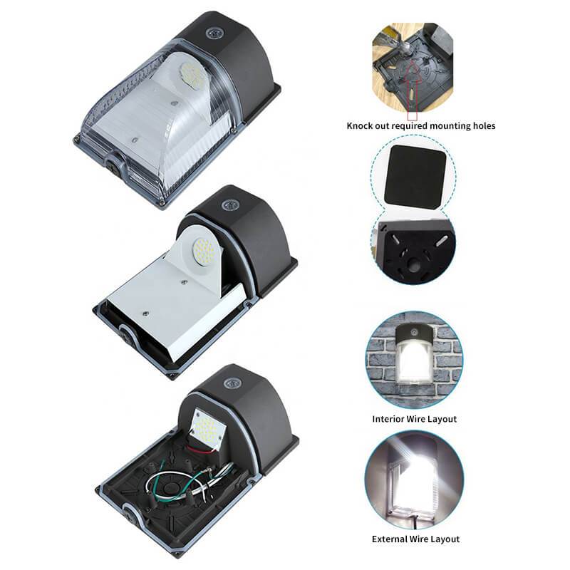 LED Wall Pack With Photocell Sensor, 25W, 4000K