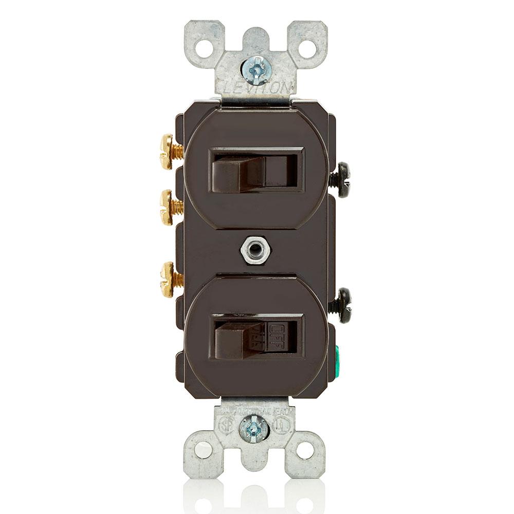 Leviton 5241 Duplex Style Single Pole 3 Way Combination Switch
