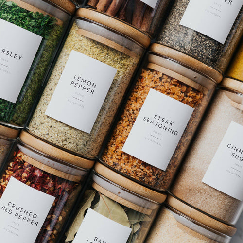 DIY Minimalist Modern Bamboo Glass Spice Jars - The Beauty Revival