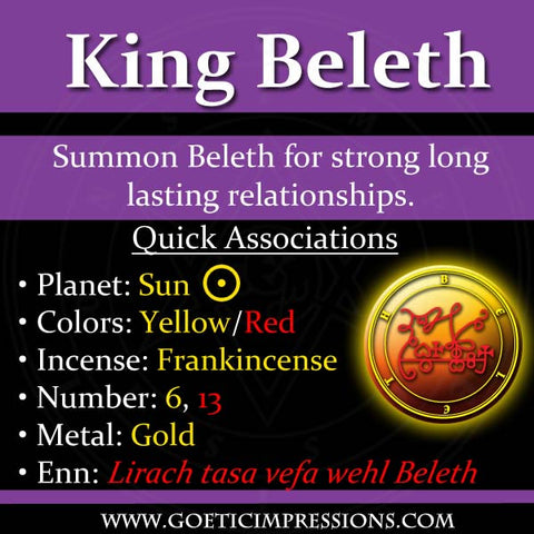 King Beleth Associations