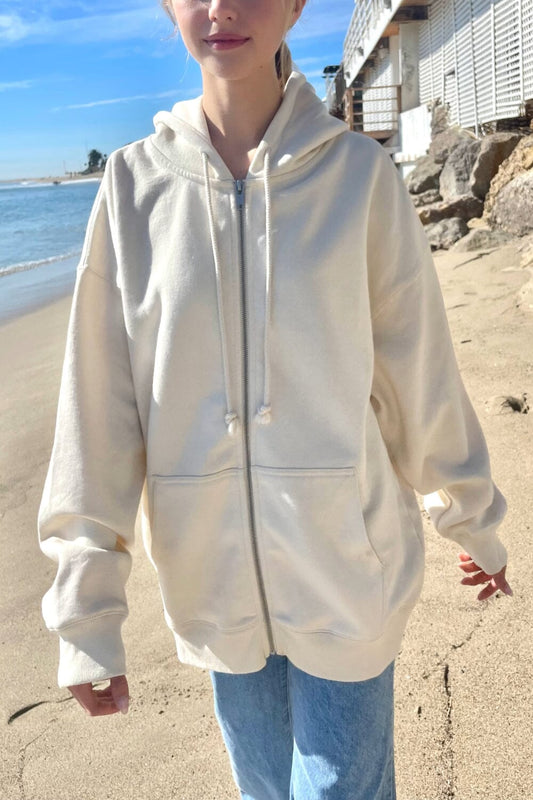 Brandy Melville Christy Hoodie in Light Tan (Oversized Fit), Women's  Fashion, Coats, Jackets and Outerwear on Carousell