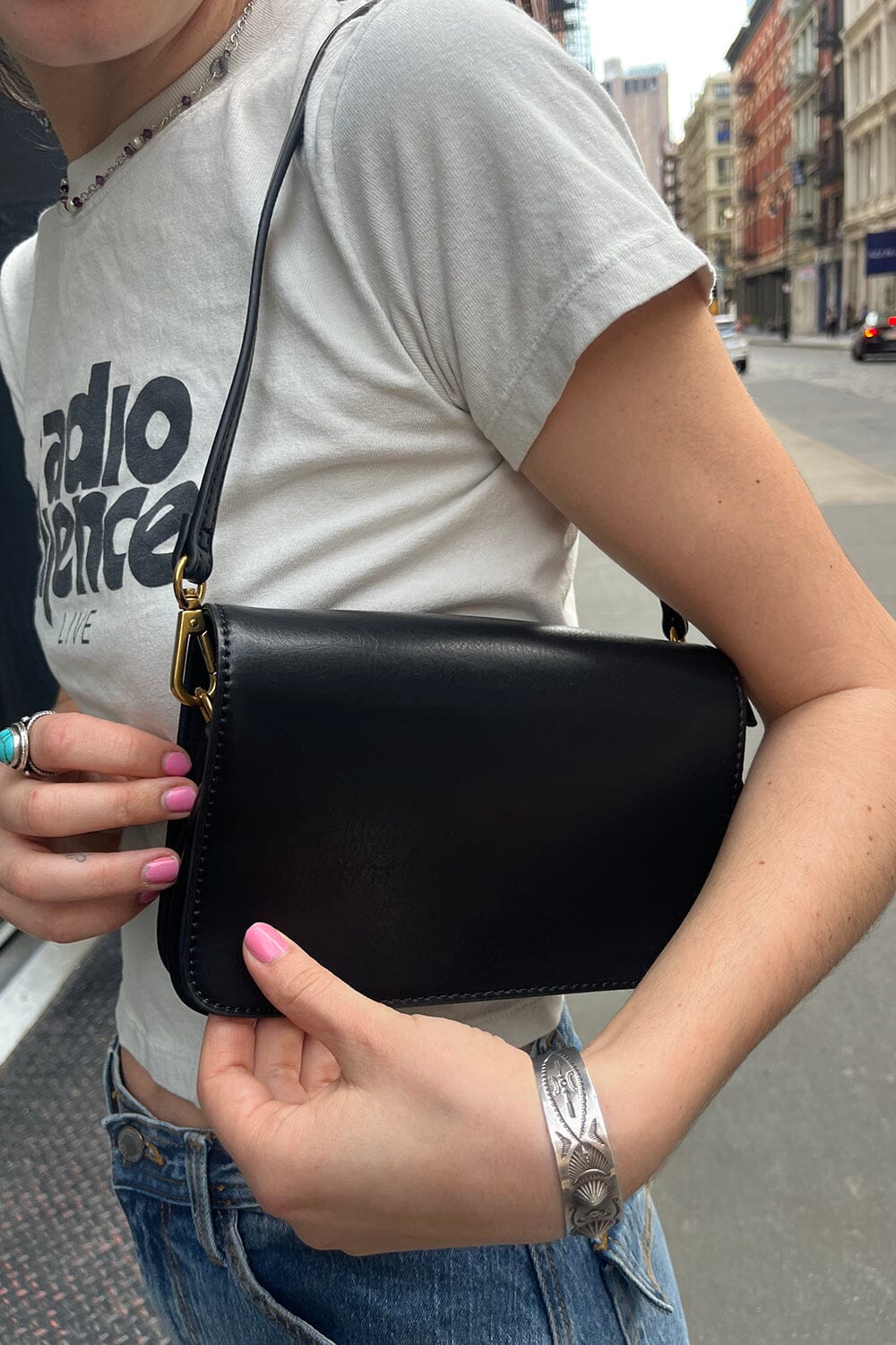 Black Leather Shoulder Bag