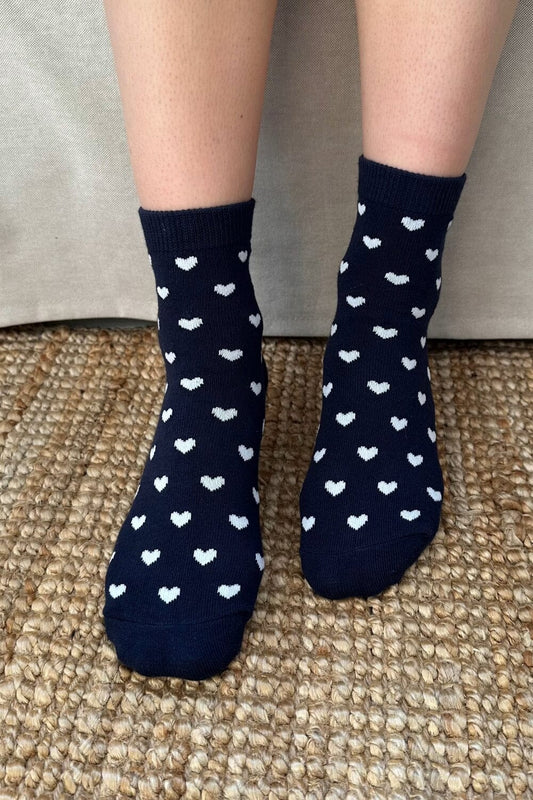 Navy Heart Ankle Socks – Brandy Melville