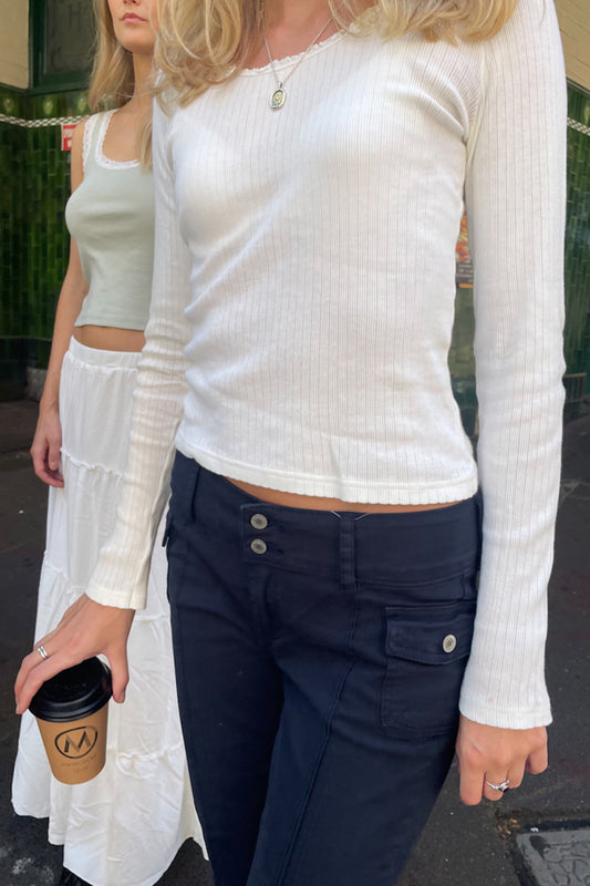 Brandy Melville Eyelet McKenna Top Tan - $21 New With Tags - From Seven