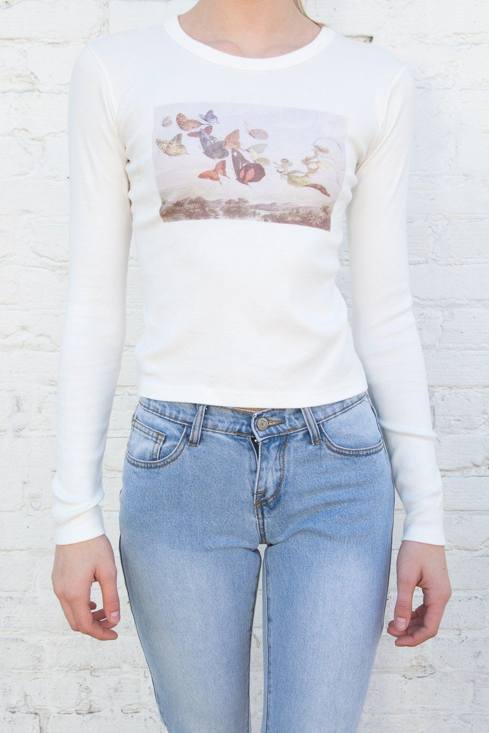 brandy melville blue angel shirt