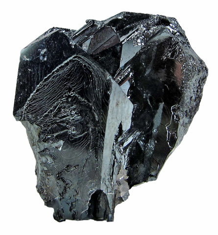 A large hematite crystal against a clear background.