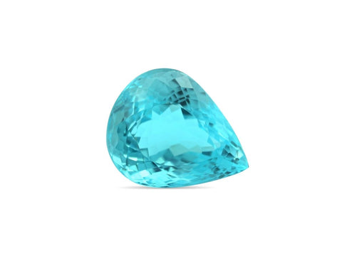 Paraiba tourmaline against a clear background.