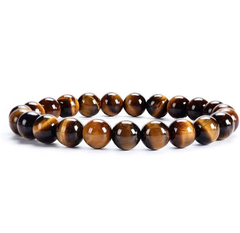 Tiger's Eye Bracelet against a clear backgound.