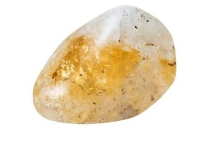 Citrine crystal against a clear background