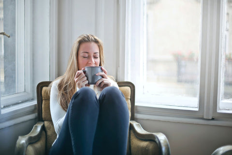 Girl feeling peace and happiness through mindfulness