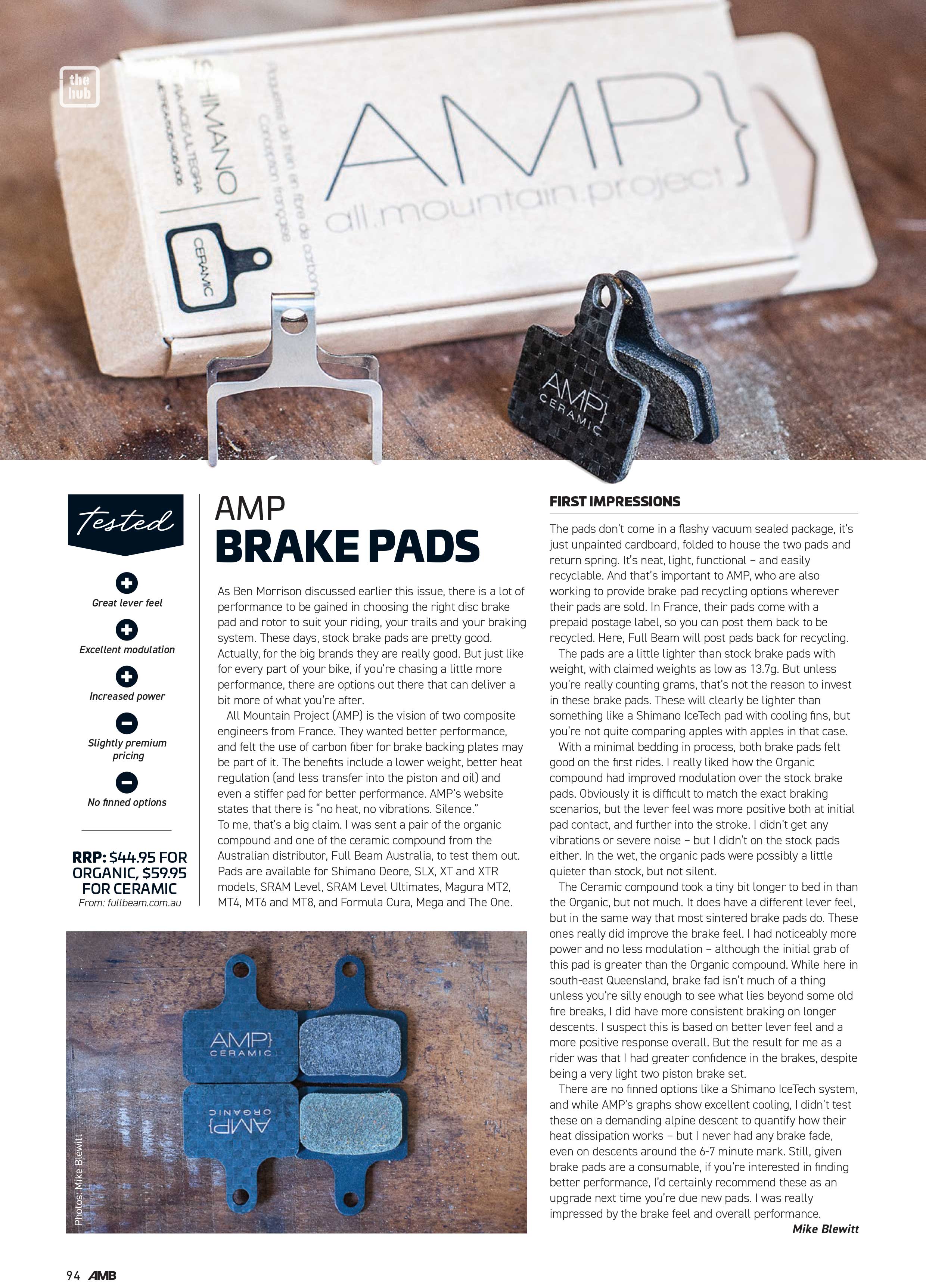AMP Brake Pads Review