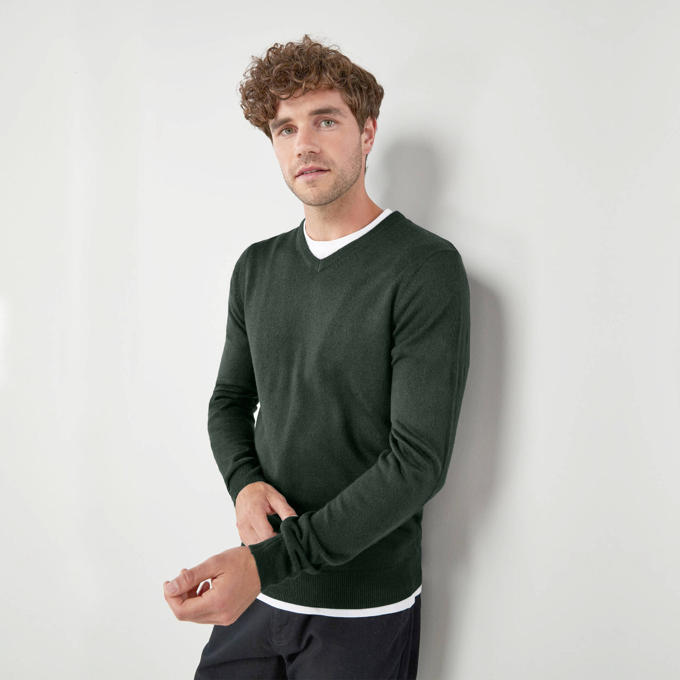 Marks & Spencer Green V-Neck Sweater - Cotton Passion