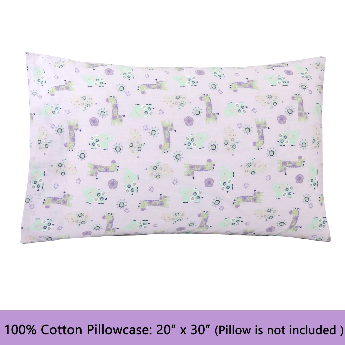 3-Piece Crib/Toddler Cotton Sheet Set Pink Gypsy Floral Spirograph Animals Giraffe Hippo Elephant