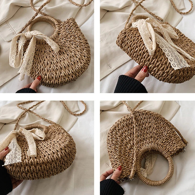 LUDLOW ribbon straw bag. | sweatreno.com