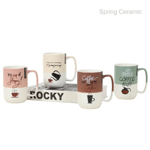 550ml new bone china mug with coffee design - SPRING CERAMIC