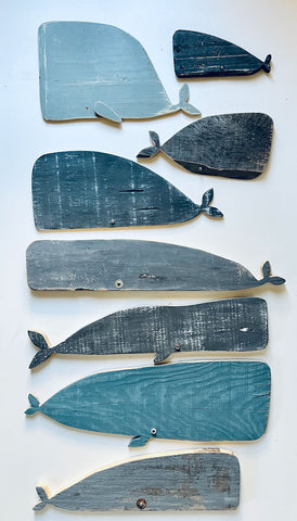 Alcune delle balene create da Claudia