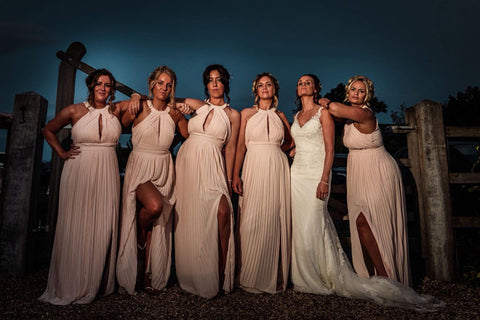 Bridal party recreates the iconic pose from bridesmaids movie