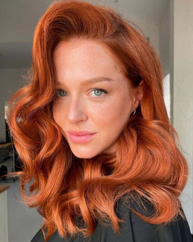 Copper red hair medium length