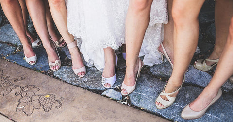 Bridal party group shoe photo