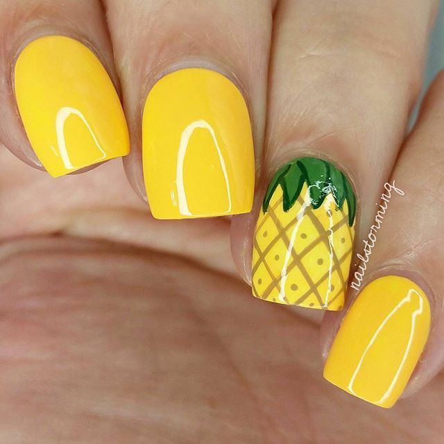 nails | pineapple nail art — Caroline Burke | Burkatron