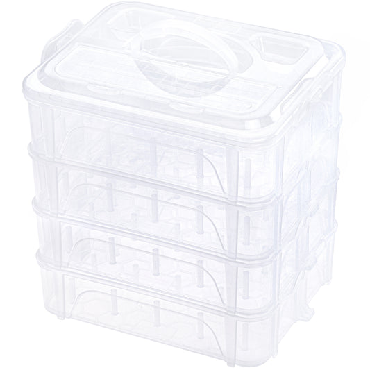 The Quilted Bear 30 Spool Acrylic Sewing Thread Storage Box, Clear