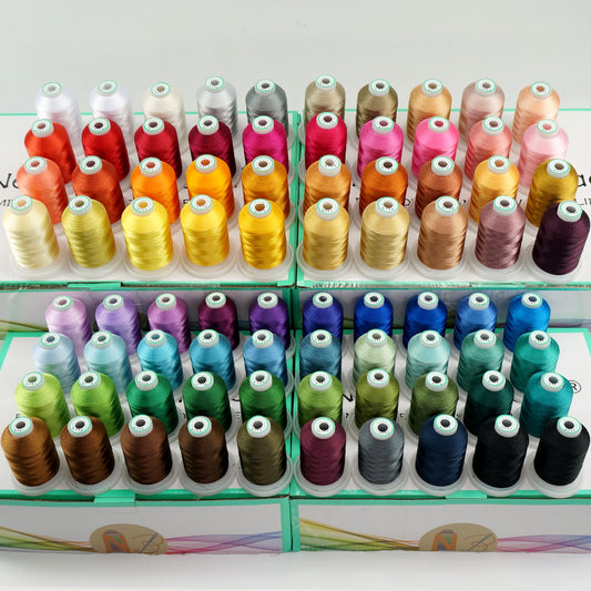 GCP Products 50 Spools Embroidery Machine Thread Kit Including 40 Brother  Colors+8 Variegated Colors+2 Metallic Colors For Brother Janome …