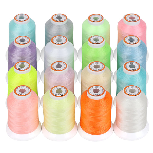  New brothread 21 Assorted Colors Metallic Embroidery Machine  Thread Kit 500M (550Y) Each Spool for Computerized Embroidery and  Decorative Sewing : Arts, Crafts & Sewing