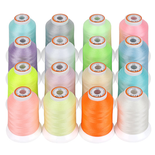 New brothread 9 Shiny Colors Metallic Embroidery Machine Thread Kit 500M  (550Y) Each Spool for Computerized Embroidery and Decorative Sewing 