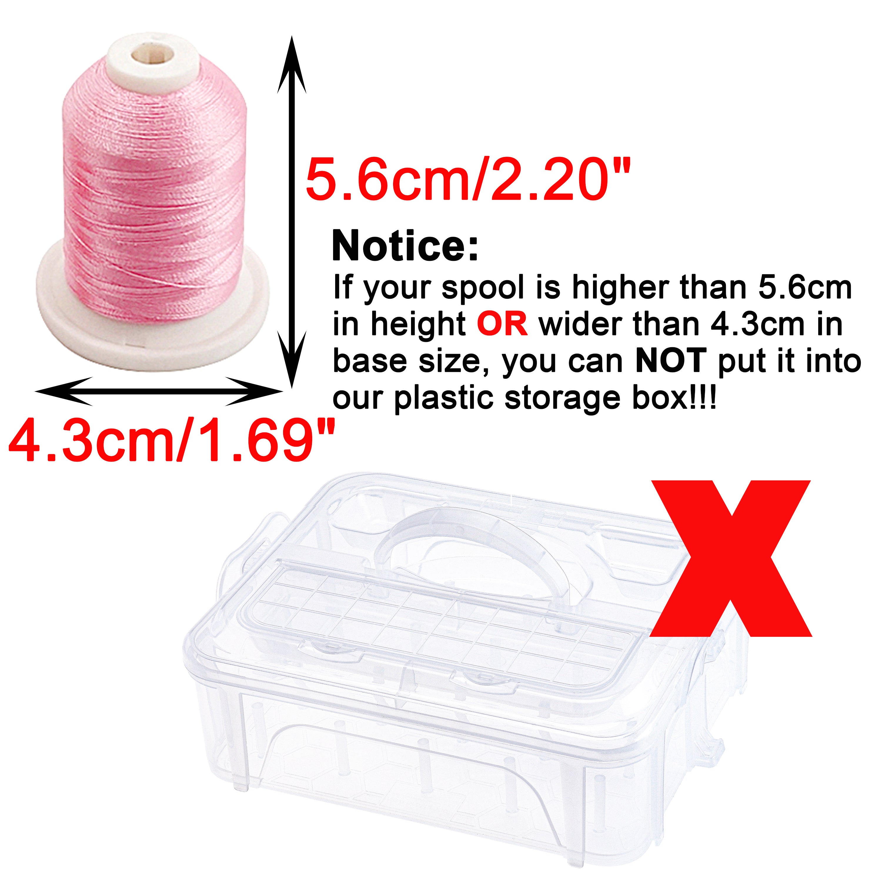 New brothread 3 Layers Stackable Clear Storage Box/Organizer for