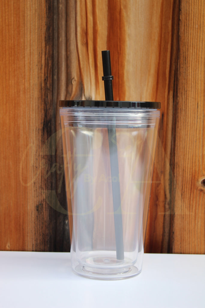 24oz Double Wall Clear Tumbler – Krafty Cups 4 U