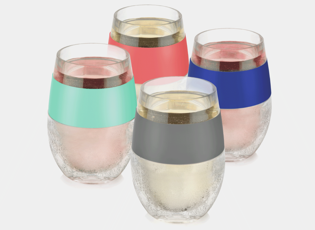 VG Wine and Champagne Chiller with 2 glasses – Beach Expression