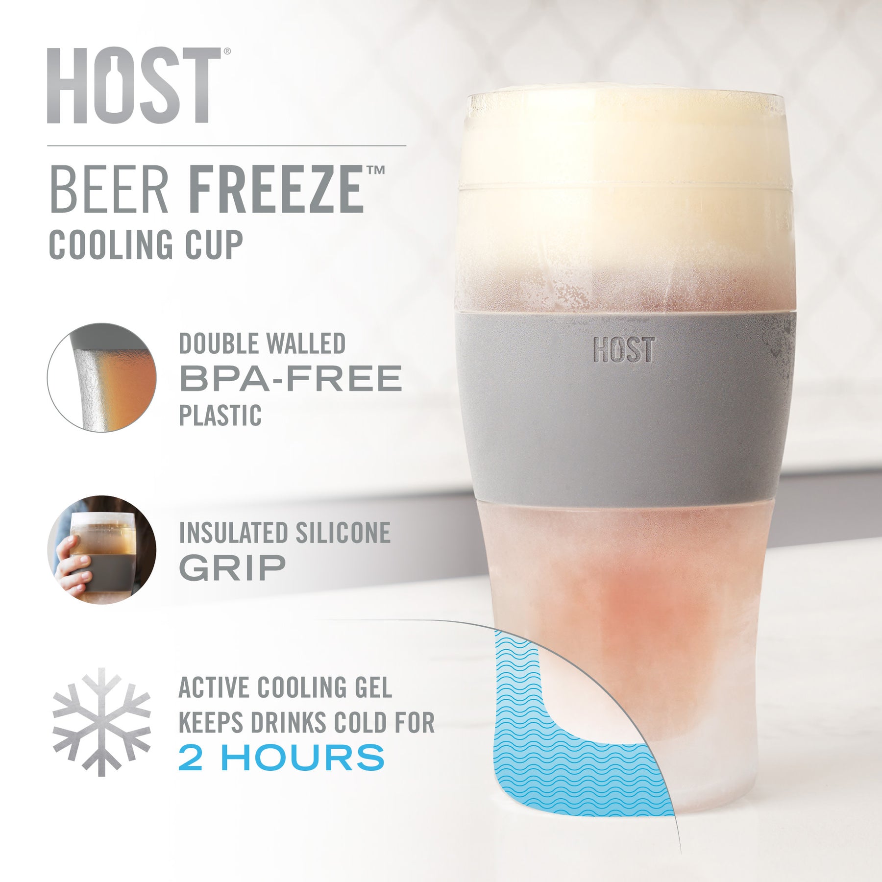 Host Glass Freeze Beer Glass (Set of Two)