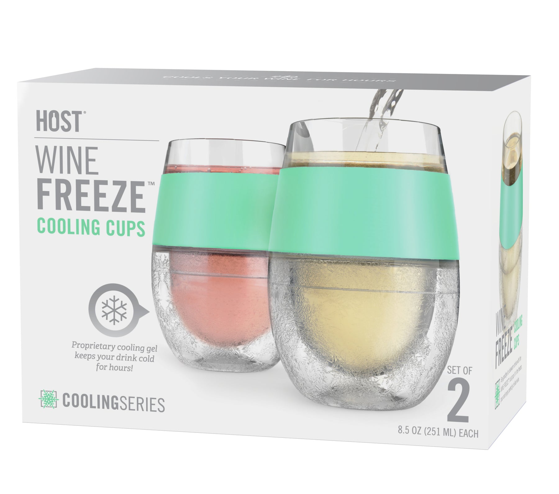 Freeze Wine Cooling Cup Set: Set of 2 Chiller Mug Red and White Wine  Glasses with Frozen Gel - Plast…See more Freeze Wine Cooling Cup Set: Set  of 2