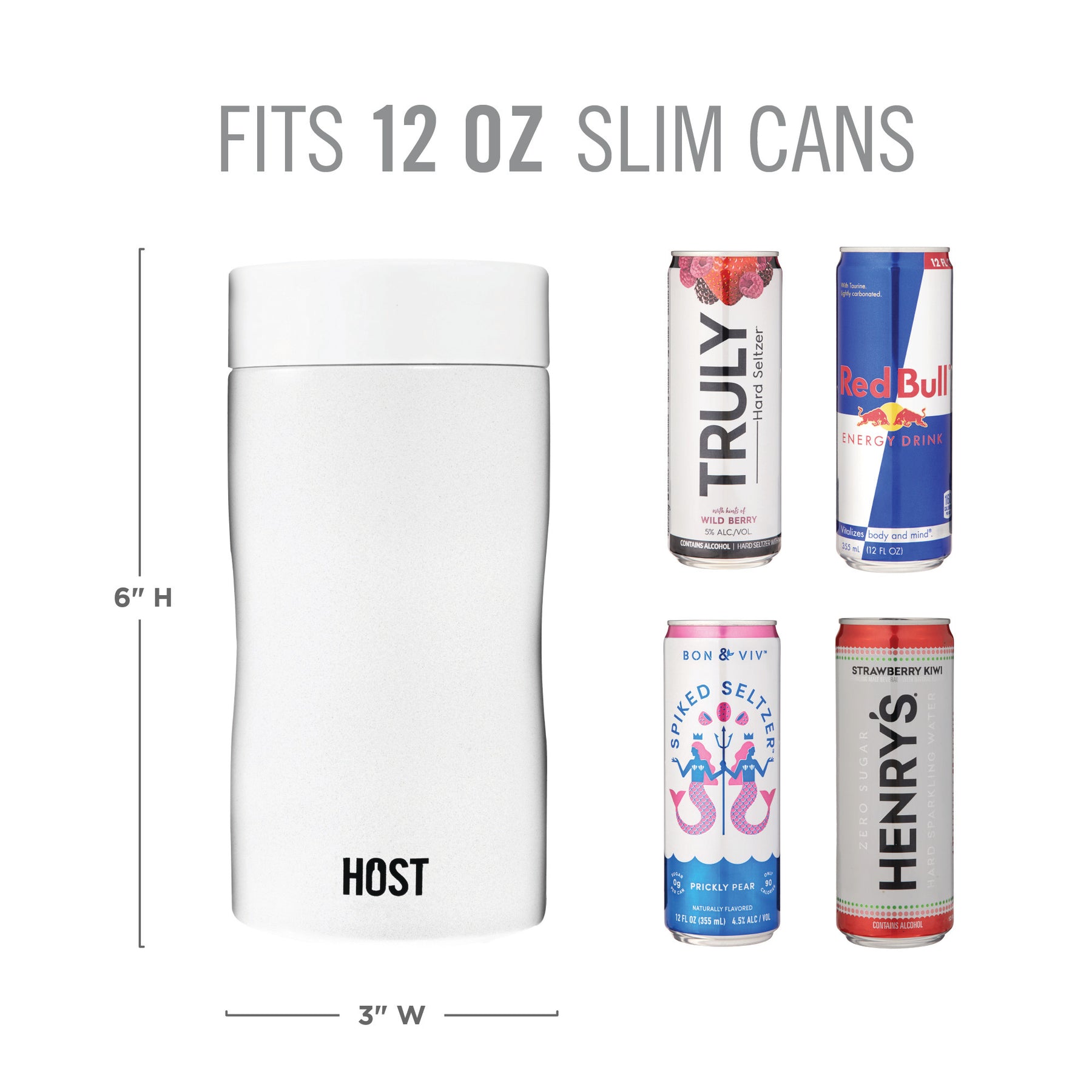 HOST Stay-Chill Beer Cozy Insulated Can Cooler Tumbler - Double Walled  Stainless Steel Beer Can Insulator Holder for Standard Sized Cans - Pearl  White – Host