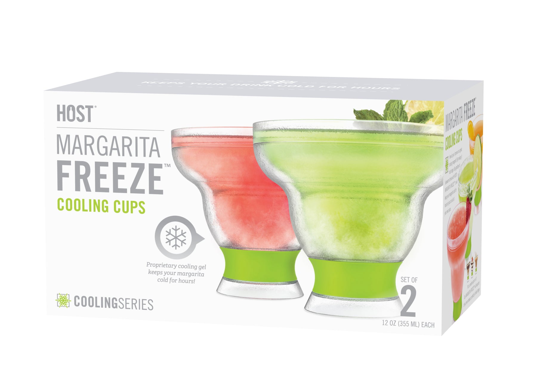 Host Glass Margarita Freeze Insulated Gel Chiller Double Wall