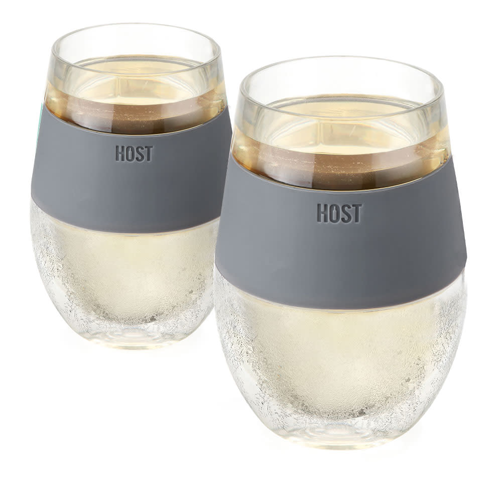 HOST Freeze Insulated Martini Cooling Cups, Plastic Freezer Gel Chiller  Double Wall Stemless Cocktail Glass Set of 2, 9 oz, Grey – Host