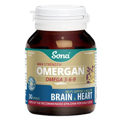 Sona Omergan 30 Capsules, Omega 3,6,9, Leahys pharmacy
