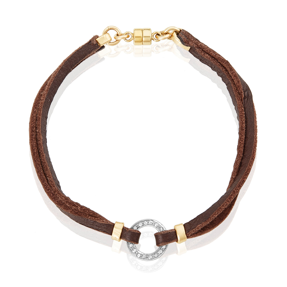 Diamond Ora Leather Bracelet | Mabel Chong