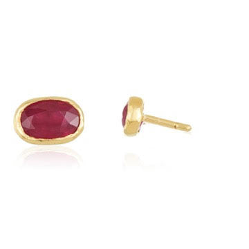 Ruby Oval Studs | Mabel Chong