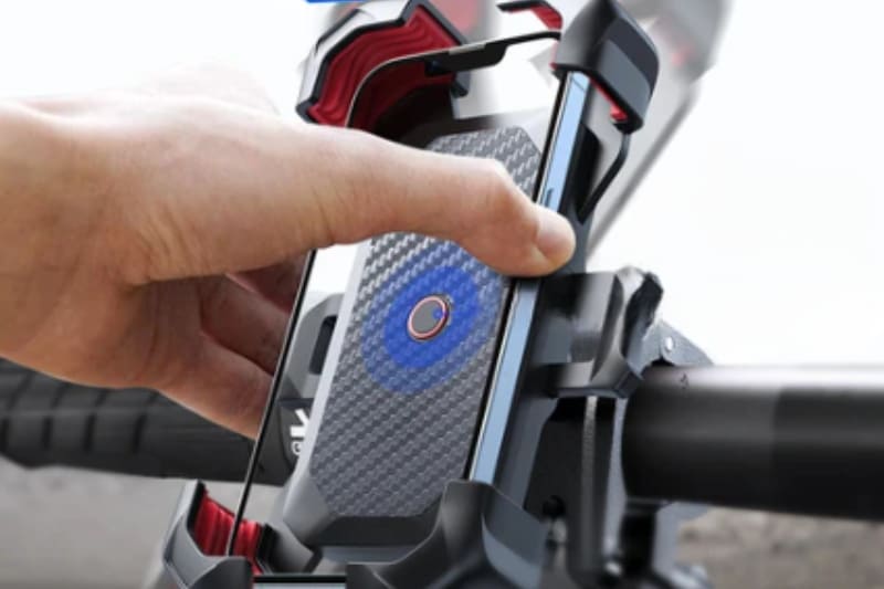 auto lock rotating phone holder for bikes