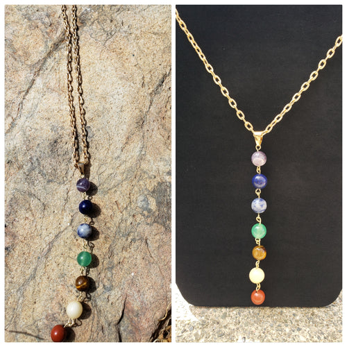 Chakra Stones Necklace Silver Chain – Tay Style Collections