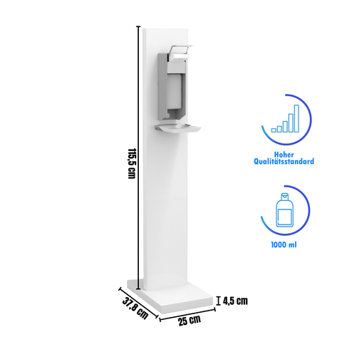 Desinfektionsspender Hygienestation mit Abtropfschale stehend i-systeme