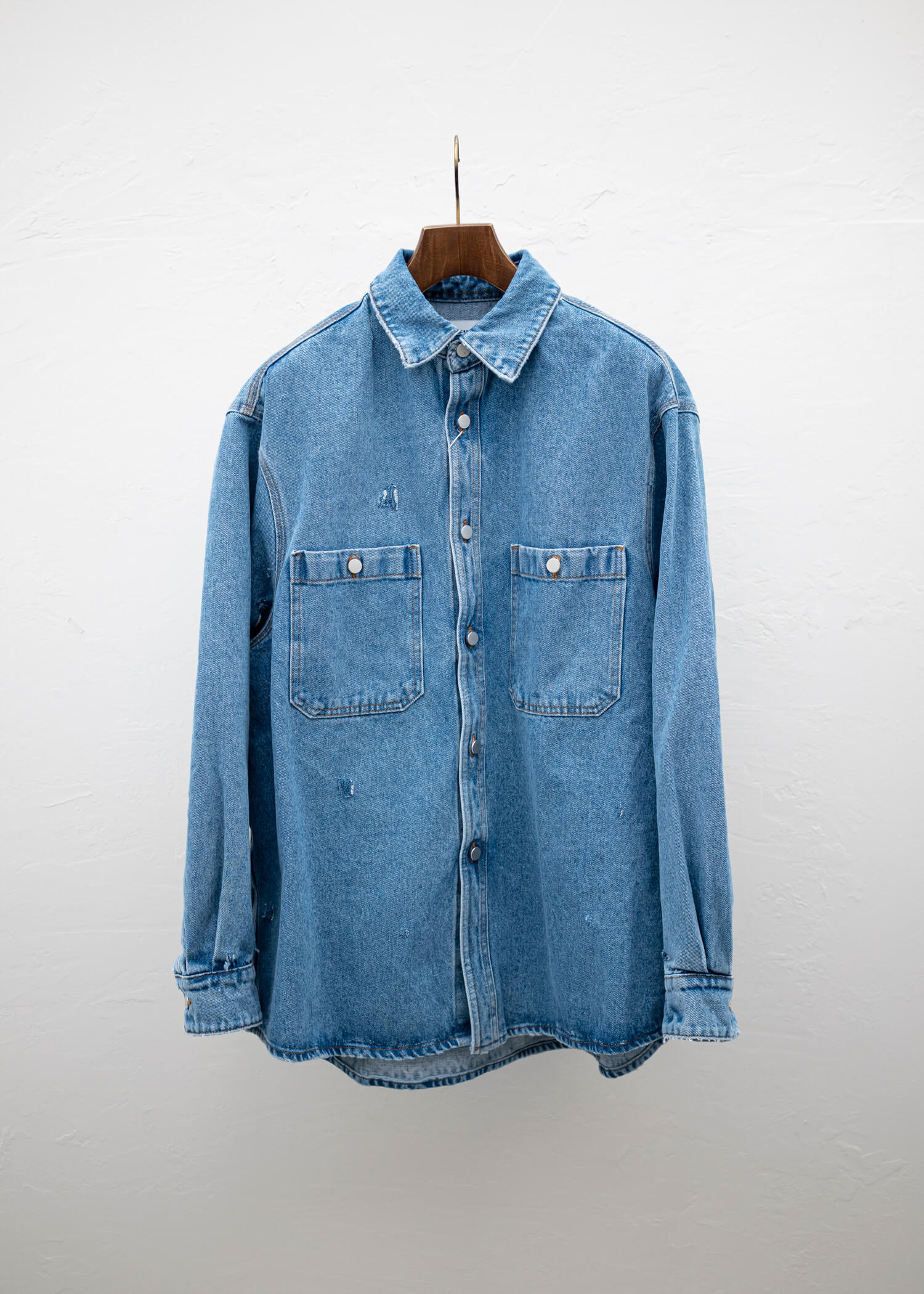 HED MAYNER DESTROYED DENIM SHIRT BLUE – VISION OF FASHION