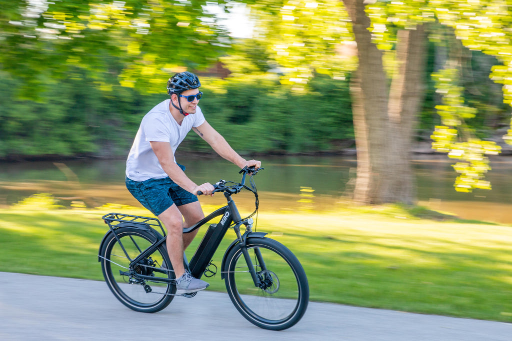 ebike riding KBO Breeze Commuter EBike